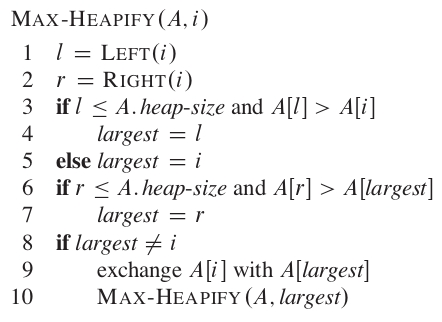 MAX-HEAPIFY