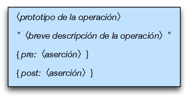 Descripción formal de las operaciones